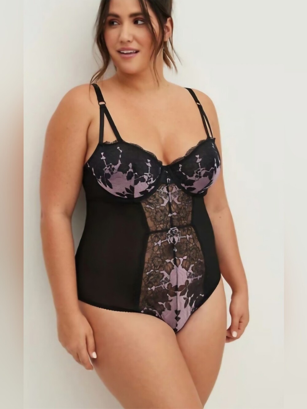 Torrid Boudoir Lace Trim Bodysuit 1xl